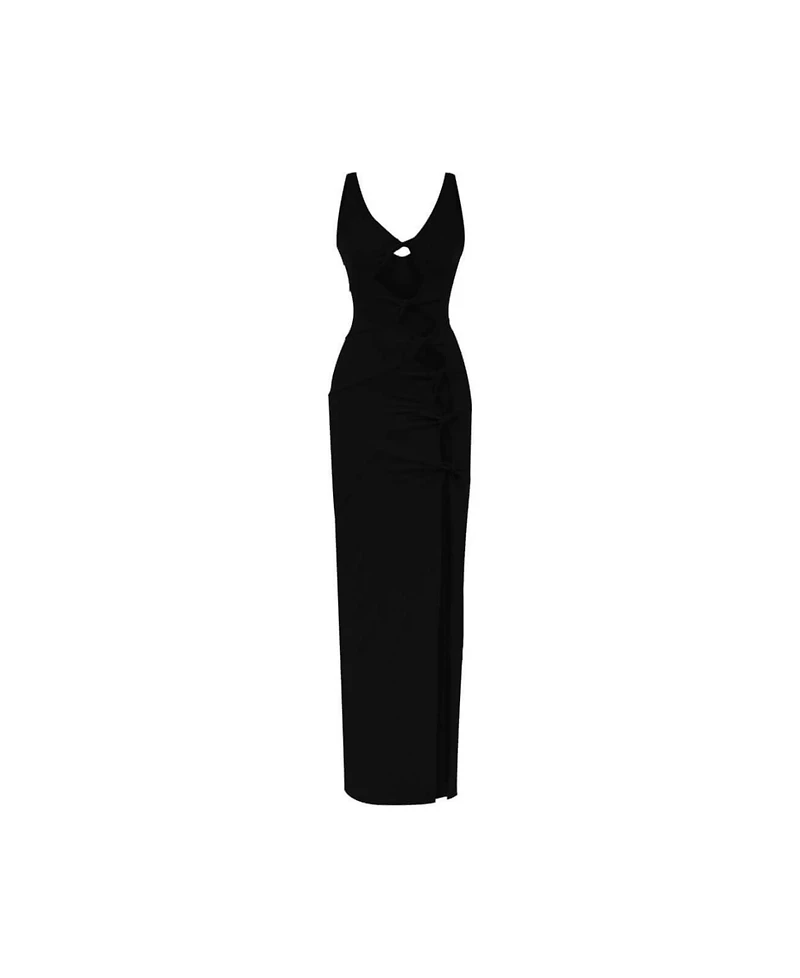 Jendue Us Women's Sara Dress - Elegant Cut-Out Maxi | Event Wear