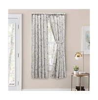 Ellis Shannon Printed Paisley Pattern on Cotton Fabric Tailored Pairs 3" Rod Pocket 100"x63" Natural