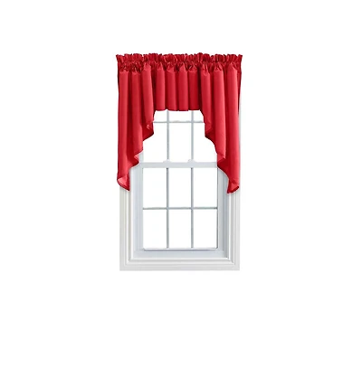 Ellis Stacey 3" Rod Pocket High Quality Fabric Solid Color Window Lined Swag Set 126"x36