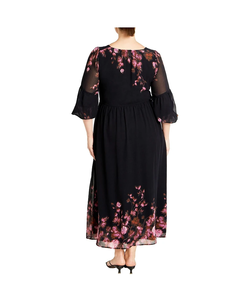 City Chic Women's Plus Size Romance Border Dress