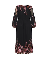 City Chic Women's Romance Border Dress