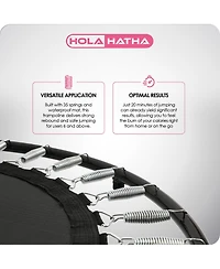 HolaHatha Foldable Mini Trampoline, 36" Round Portable Fitness Rebounder, Black
