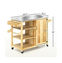 Mobile Grill Cart with Compact Design for Outdoor Cooking and Entertaining