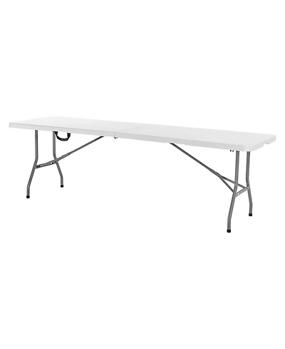 Slickblue Lightweight 8 Ft Portable Folding Table with Handle for Easy Transport