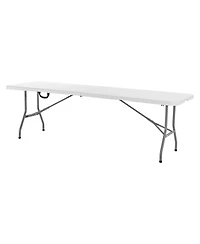 Slickblue Lightweight 8 Ft Portable Folding Table with Handle for Easy Transport
