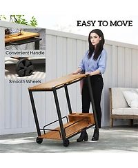 Heavy-Duty Camping Cart with Storage, Prep Area, and Portable Design