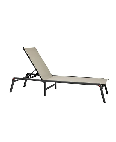 Slickblue 5-Position Adjustable Sun Tanning Chair, Foldable Outdoor Lounge Chair