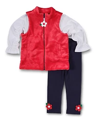 Florence Eiseman Toddler Girls Plush Fleece Zip Up Vest