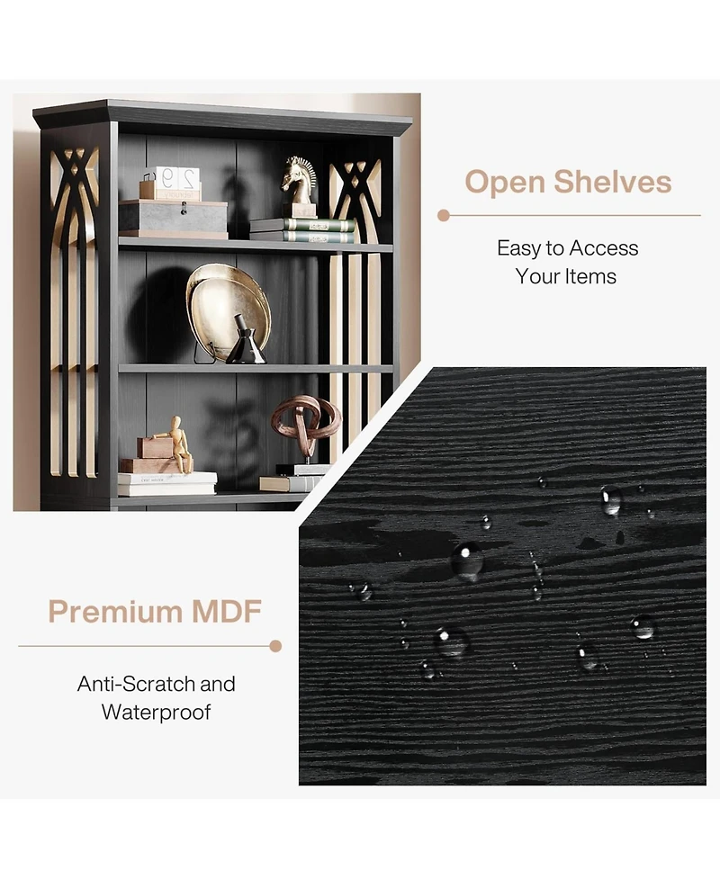 Tribesigns 6-Tier Kitchen Pantry, 75-Inch Tall Pantry Cabinet, Large Freestanding Storage Shelves, Wood Pantry Organizer