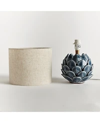 Declan Mini Lamp - Blue Ceramic & Linen Shade - Artichoke