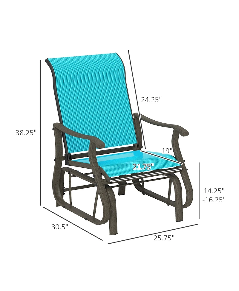 Outsunny Outdoor Glider Chair, Steel Rocking