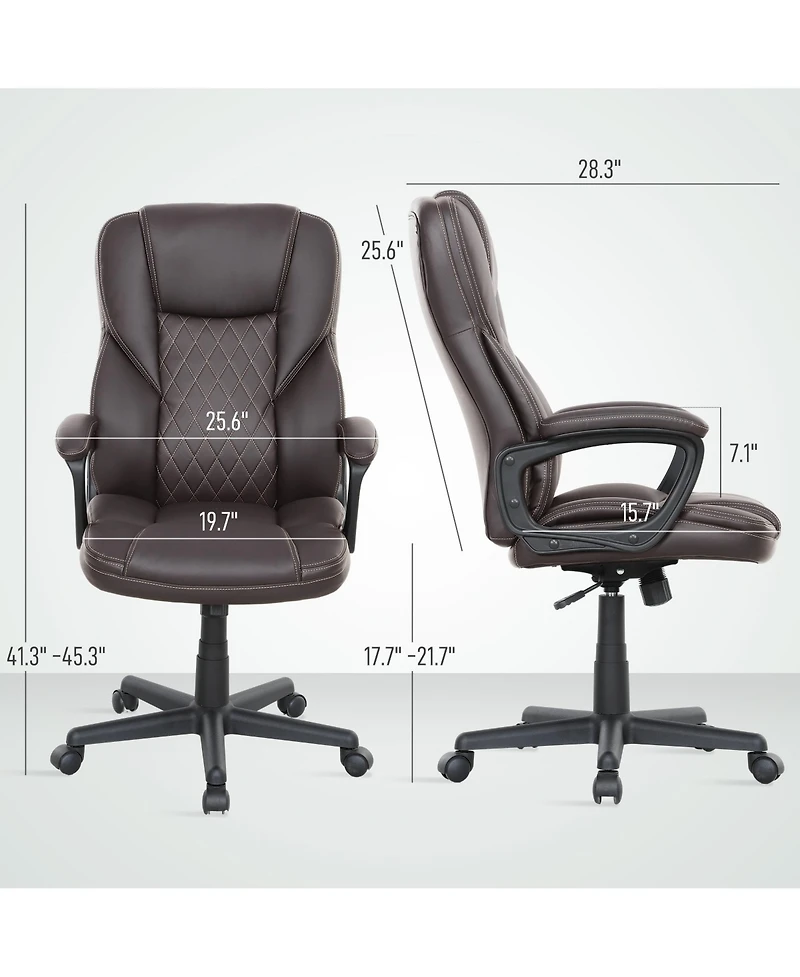 Homcom Executive Office Chair Pu Leather Desk Chair with High Back