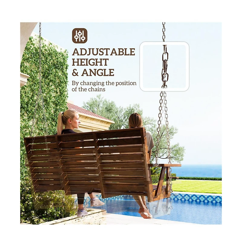 Slickblue Patio Swing with Canopy and Soft Cushions for Backyard