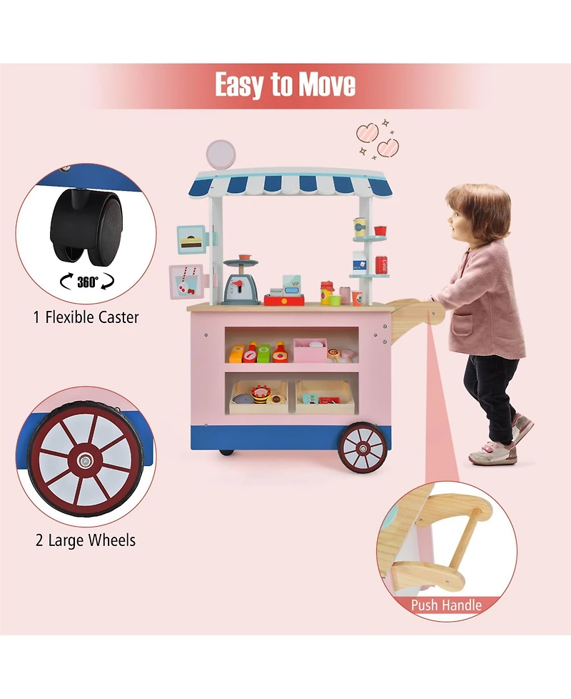 Sugift Toy Cart Play Set with Pos Machine and Lovely Scale