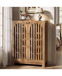 Tribesigns Shoe Cabinet with Airy Doors, 6-Tier Entryway Shoe Storage Rack Organizer with Adjustable Shelves