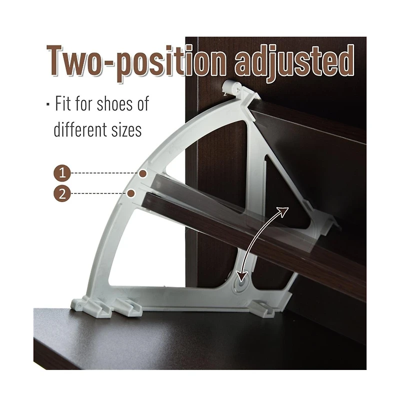 Slickblue Shoe Storage Cabinet with Drawers and Adjustable Design