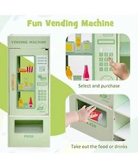 Skonyon Kids Wooden Supermarket Play Toy Set with Checkout Counter