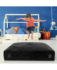 Sugift 57 x 57 Inch Crash Pad Sensory Mat with Foam Blocks and Washable Velvet Cover-Black