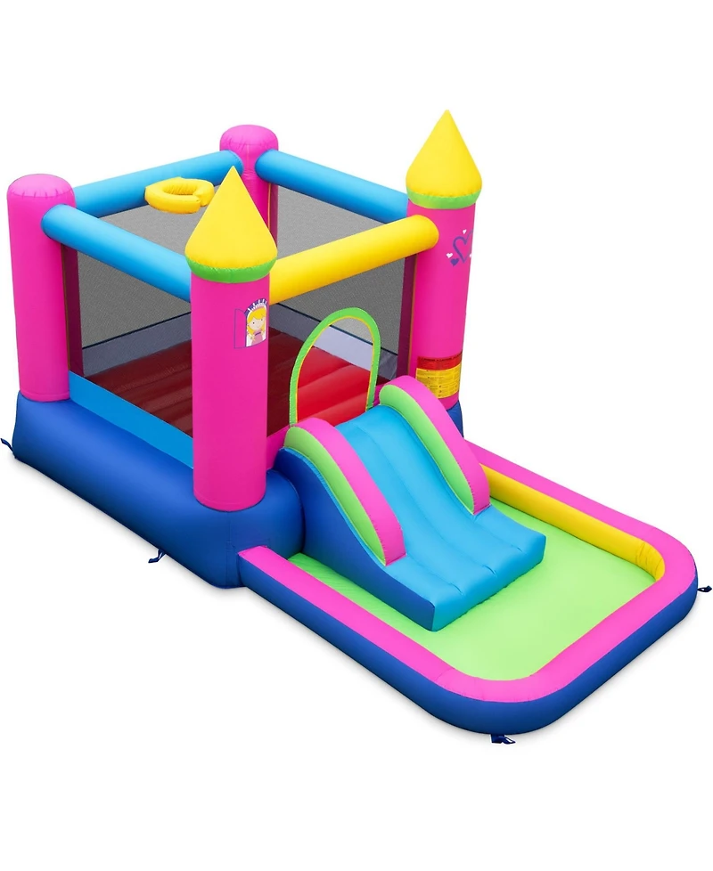 Sugift Inflatable Bounce House 4-in-1 Kids Princess-themed Bouncer Blow-up Bouncy Castle
