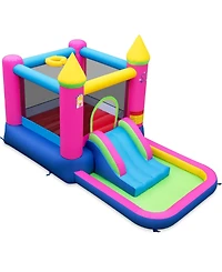 Sugift Inflatable Bounce House 4-in-1 Kids Princess-themed Bouncer Blow-up Bouncy Castle