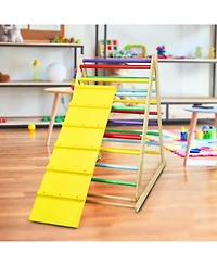 Sugift Foldable Wooden Climbing Triangle Indoor Home Climber Ladder