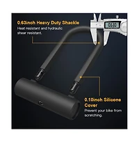 Batfox Heavy Duty Bike U-Lock, 16mm Shackle with 4ft/6ft Security Cable and Durable Mounting Bracket for Bicycle, Motorcycle