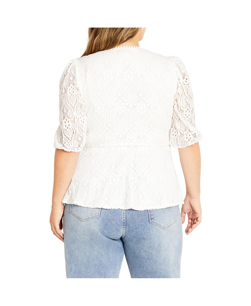 City Chic Women's Christa Lace Top