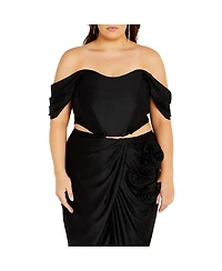 City Chic Women's Fleur Off Shoulder Fitted Corset