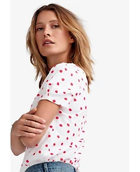 ellos Women's V-Neck Inverted Pleat Tunic