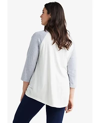 ellos Women's Colorblock 3/4 Sleeve Tee