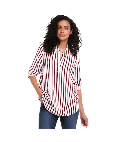 ellos Women's Button Placket Popover Tunic