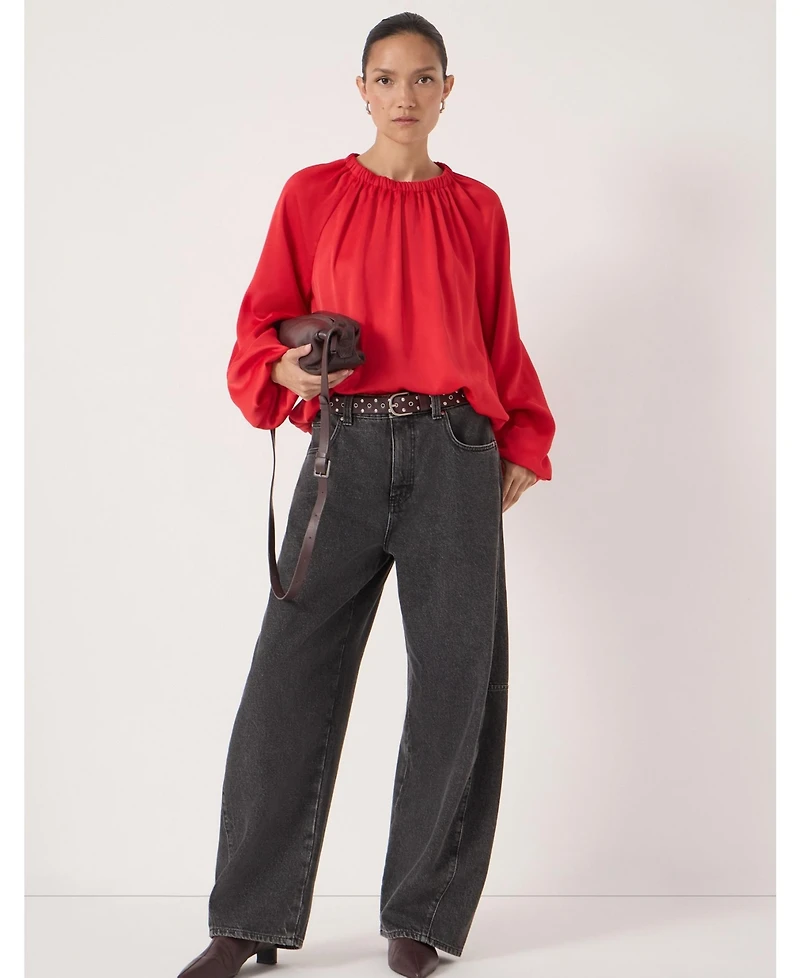 Hush Women's Satin Bubble Hem Top