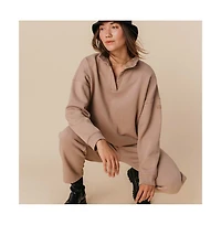 Ocio Women's Cotton Teddy Cropped Pant