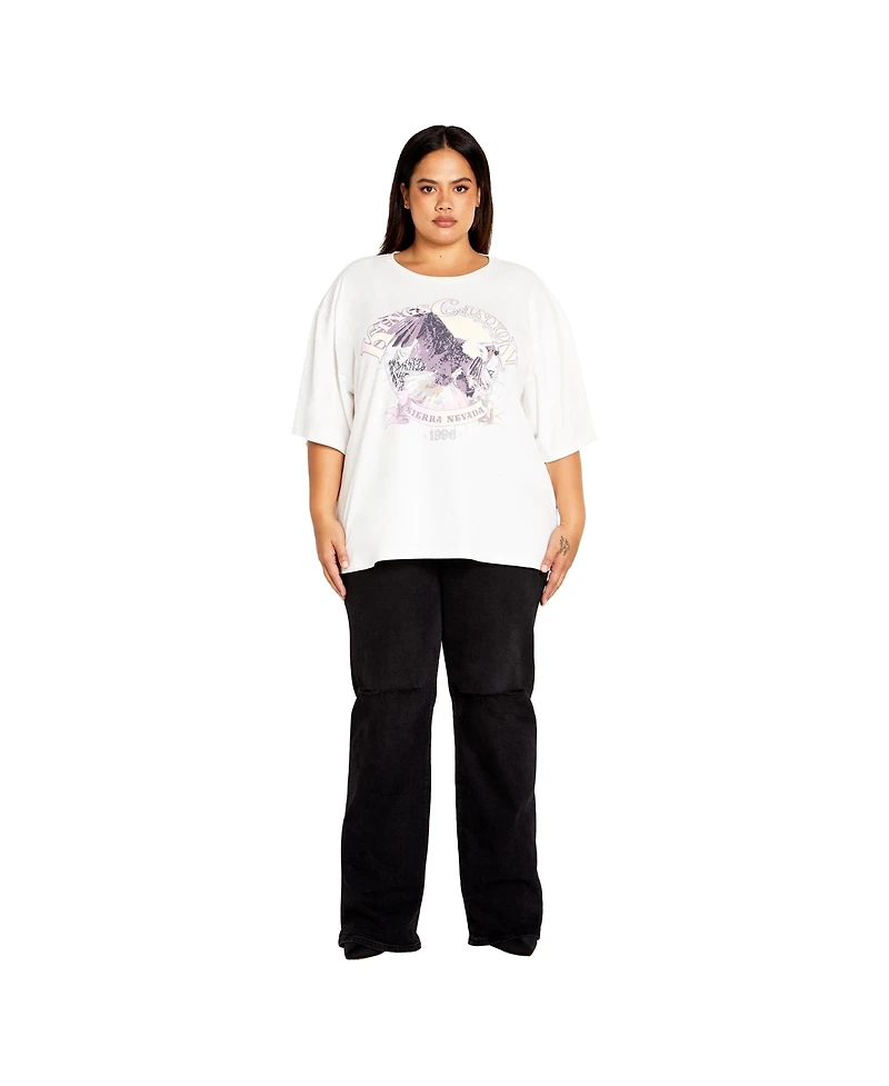 City Chic Women's Oversized Angels Tee