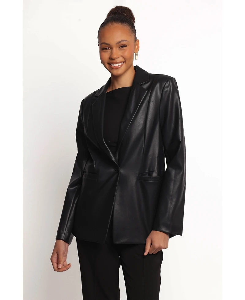 Petal and Pup Women's Jamie Faux Leather Blazer
