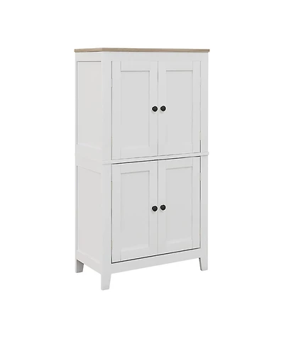 Slickblue Bathroom Organizer Cabinet with Doors and Adjustable Shelves