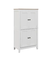 Slickblue Bathroom Organizer Cabinet with Doors and Adjustable Shelves