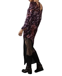 Warehouse Women's Column Lace Panel Midi Dress