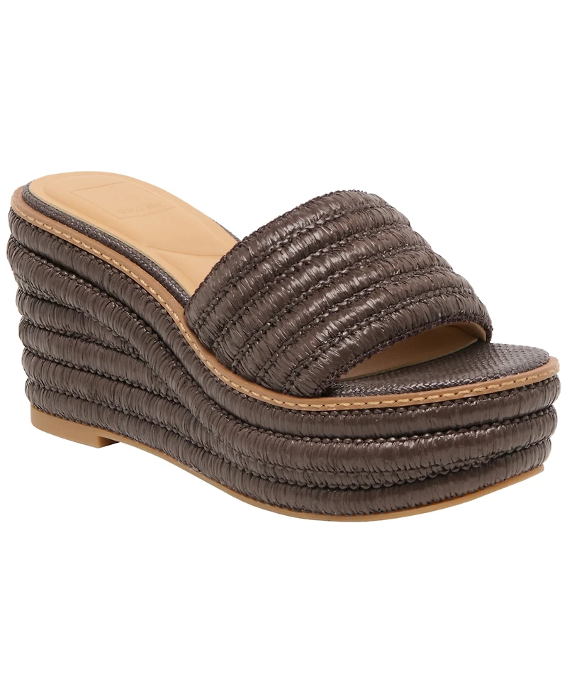Dolce Vita Women's Throne Platform Raffia Wedge Sandals