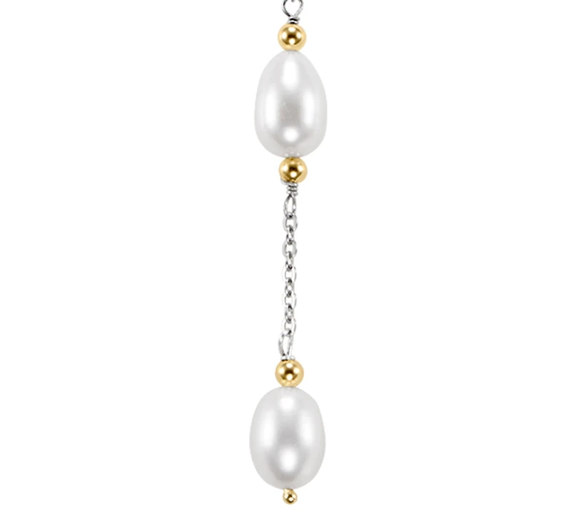 Macy's Freshwater Pearl Necklace (8-9mm) in 14K Yellow Gold Beads and Sterling Silver
