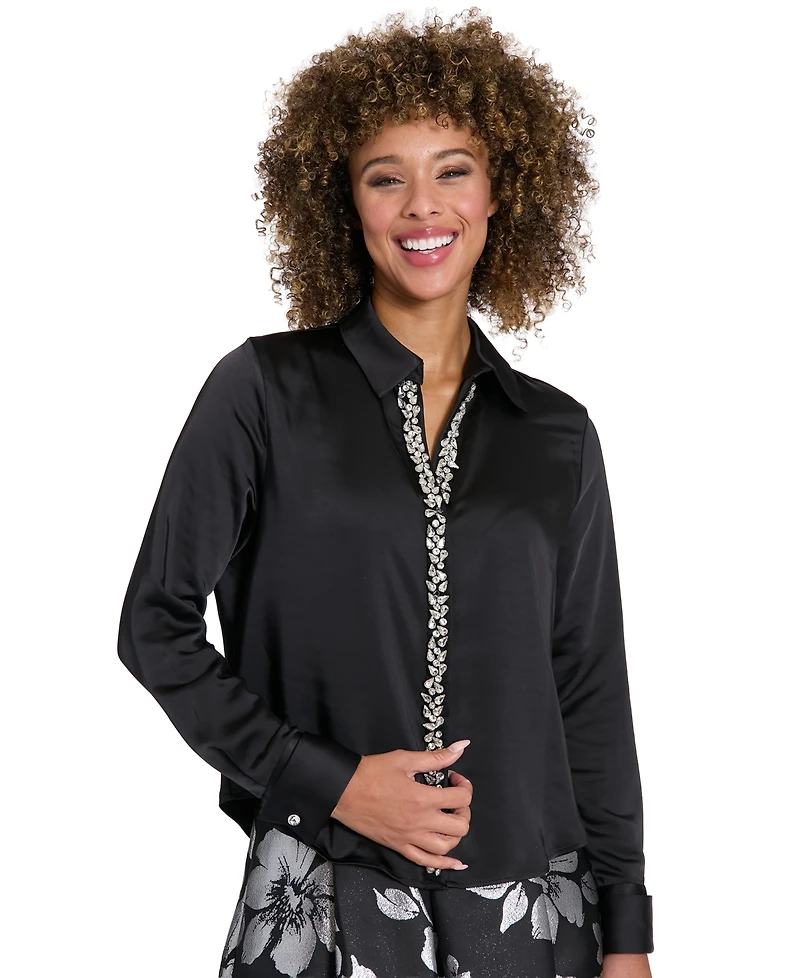Muse Women's Long-Sleeve Satin Top