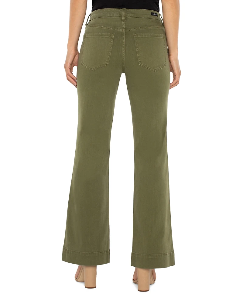 Liverpool Los Angeles Petite Hannah Flare Wide-Leg Jeans