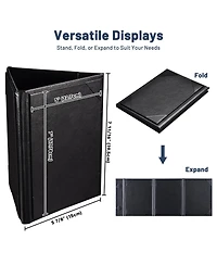 Yescom 5"x7" Triangle Table Tent Menu Holders 3 Side Pu leather Drink Dessert for Restaurant Bar 5 Pack
