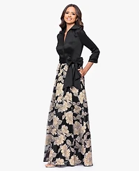 Betsy & Adam Women's Collared Long-Sleeve Shirt Dress