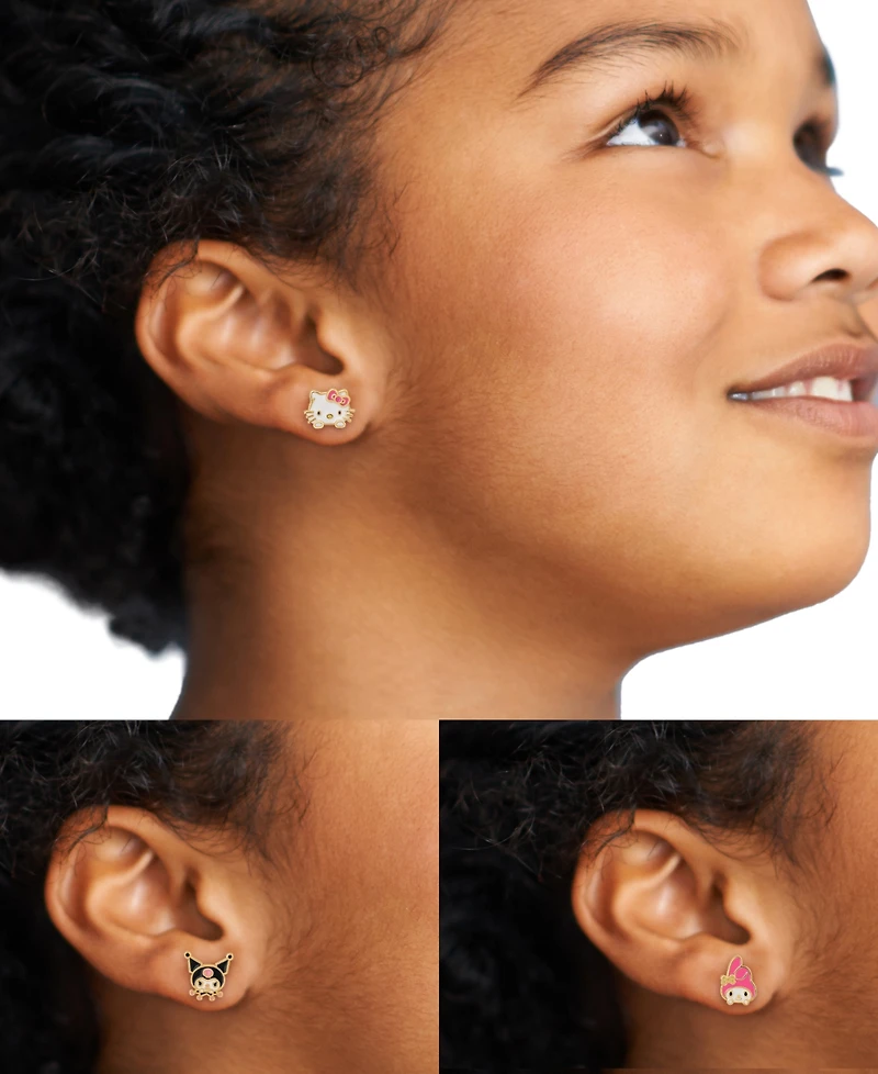 Macy's 3-Pc. Friends Earrings Set in 18K Yellow Gold Over Sterling Silver