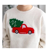 Sweet Wink Baby Boys Christmas Truck Patch Sweatshirt