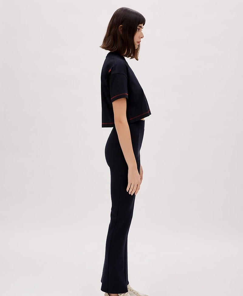 Pcfg Women's Cotton Stitch Detail Cropped T-Shirt