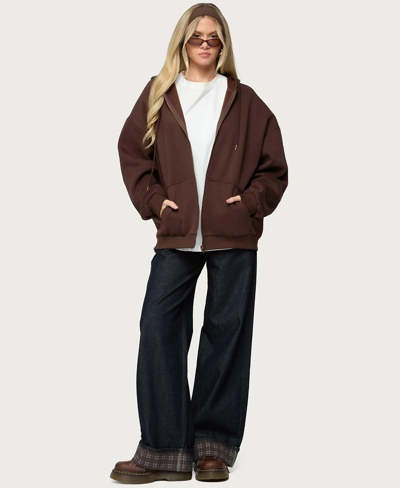 Edikted Women's Polyester Cotton Elvie Oversized Hoodie