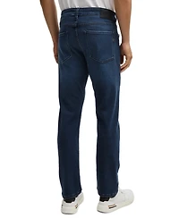 Boss by Hugo Boss Men's Blue Knitted Stretch Denim Slim-Fit Jeans