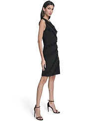 Eliza J Women's Jewel Neck Asymmetrical Design Short Dress